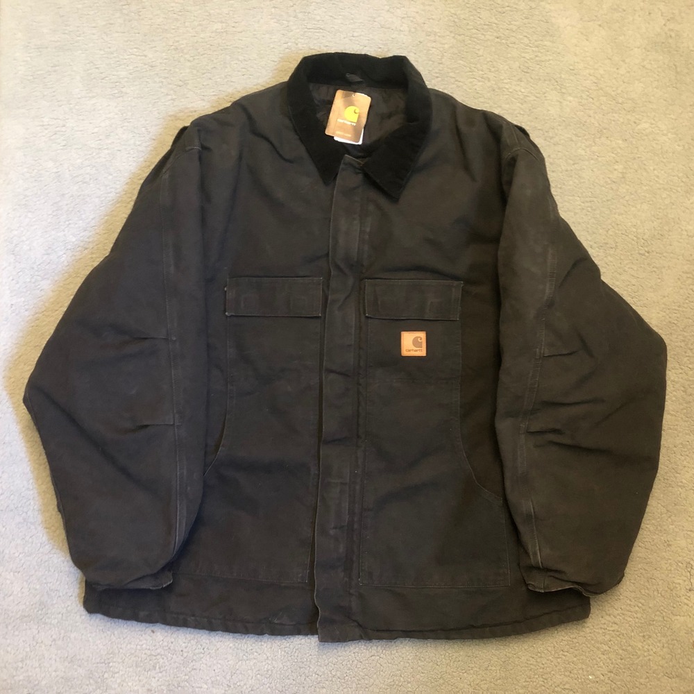 Carhartt C26BLK Traditional Coat Black Duck Canvas Quilt Lined Mens 4XL Tall NWT